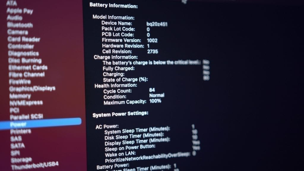 Checking Mac battery cycles
